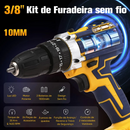 Furadeira Parafusadeira 36v 35nm 2 Baterias E 25 Peças Amarelo 127/220v 50 Hz/60 Hz