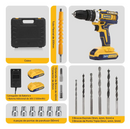 Furadeira Parafusadeira 36v 35nm 2 Baterias E 25 Peças Amarelo 127/220v 50 Hz/60 Hz